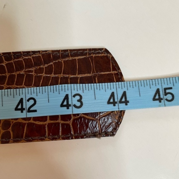 Leatherock Genuine Leather Brown Textured Lacing Whipstitch Double Buckle Belt - Picture 10 of 10